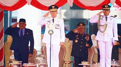 Gubernur Sultra Pimpin Upacara HUT Bhayangkara Ke-79, Tekankan Sinergitas antara Polri, TNI, Dan PemDa